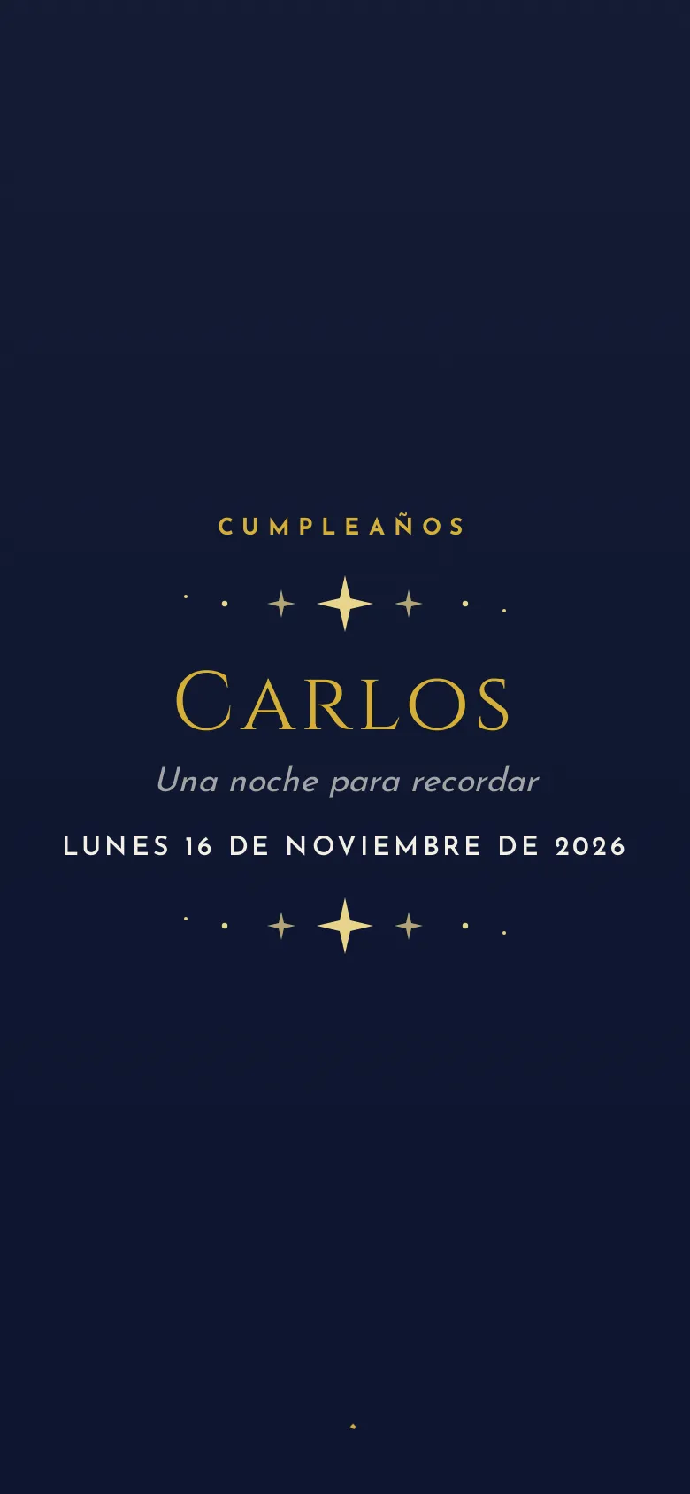 Invitación Noche de gala de ejemplo